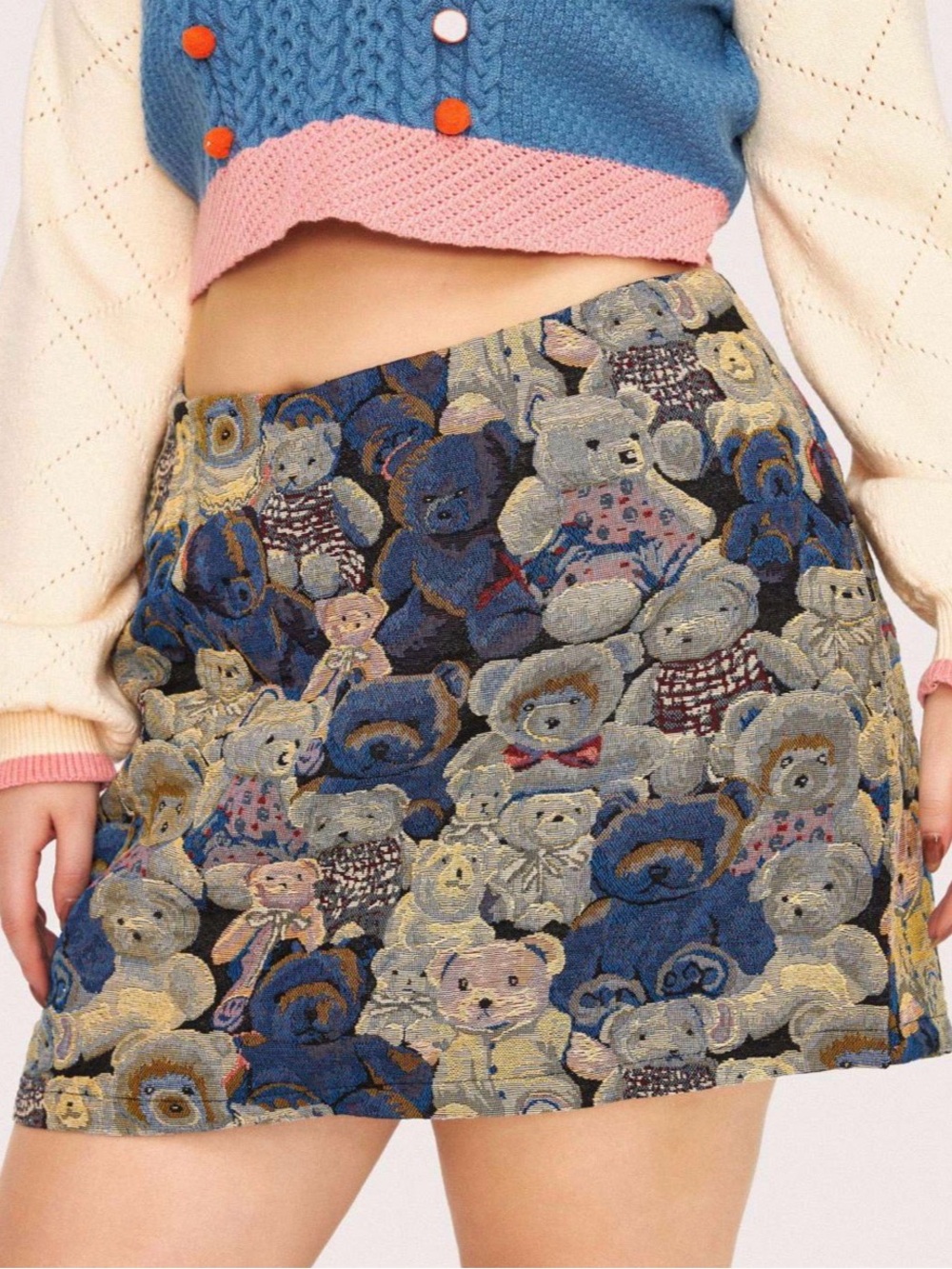 Cider TEDDY BEAR Tapestry Skirt 3x 4x